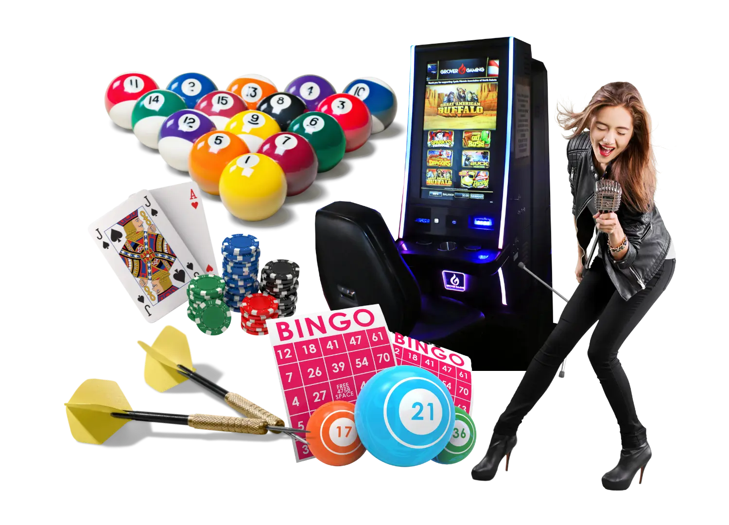 Games and entertainment at Stage Stop include billiards, darts, bingo, blackjack, electronic gaming and karaoke