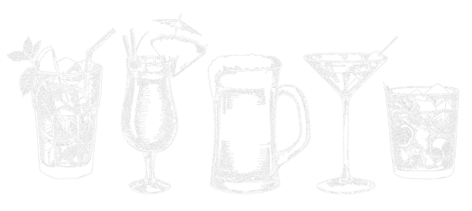 Sketch of cocktails and beer glasses