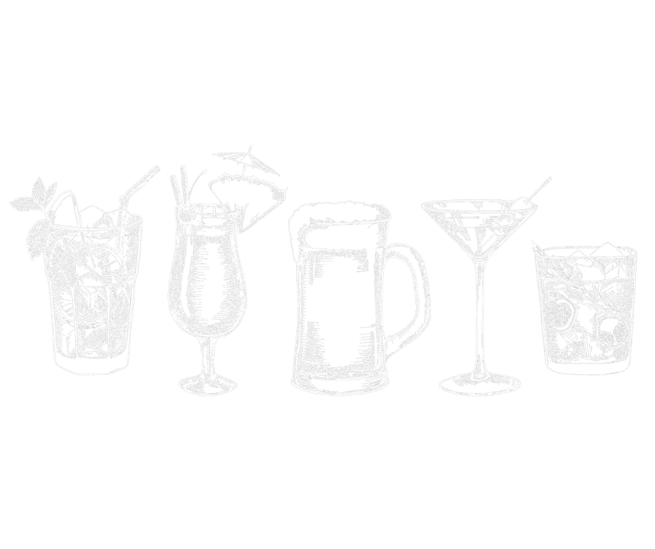 Sketch of cocktails and beer glasses