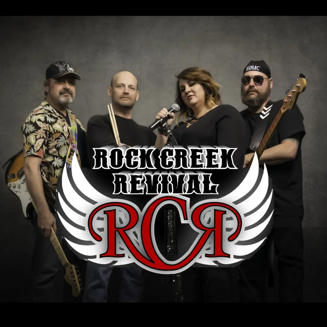 Rock Creek Revival band logo & four band members