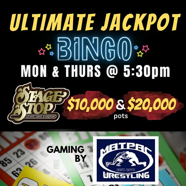 Ultimate Jackpot Bingo graphic featuring the big $10,000 and $20,000 pots.
