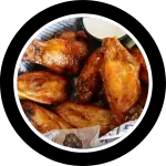 Traditional buffalo wings with dipping sauce